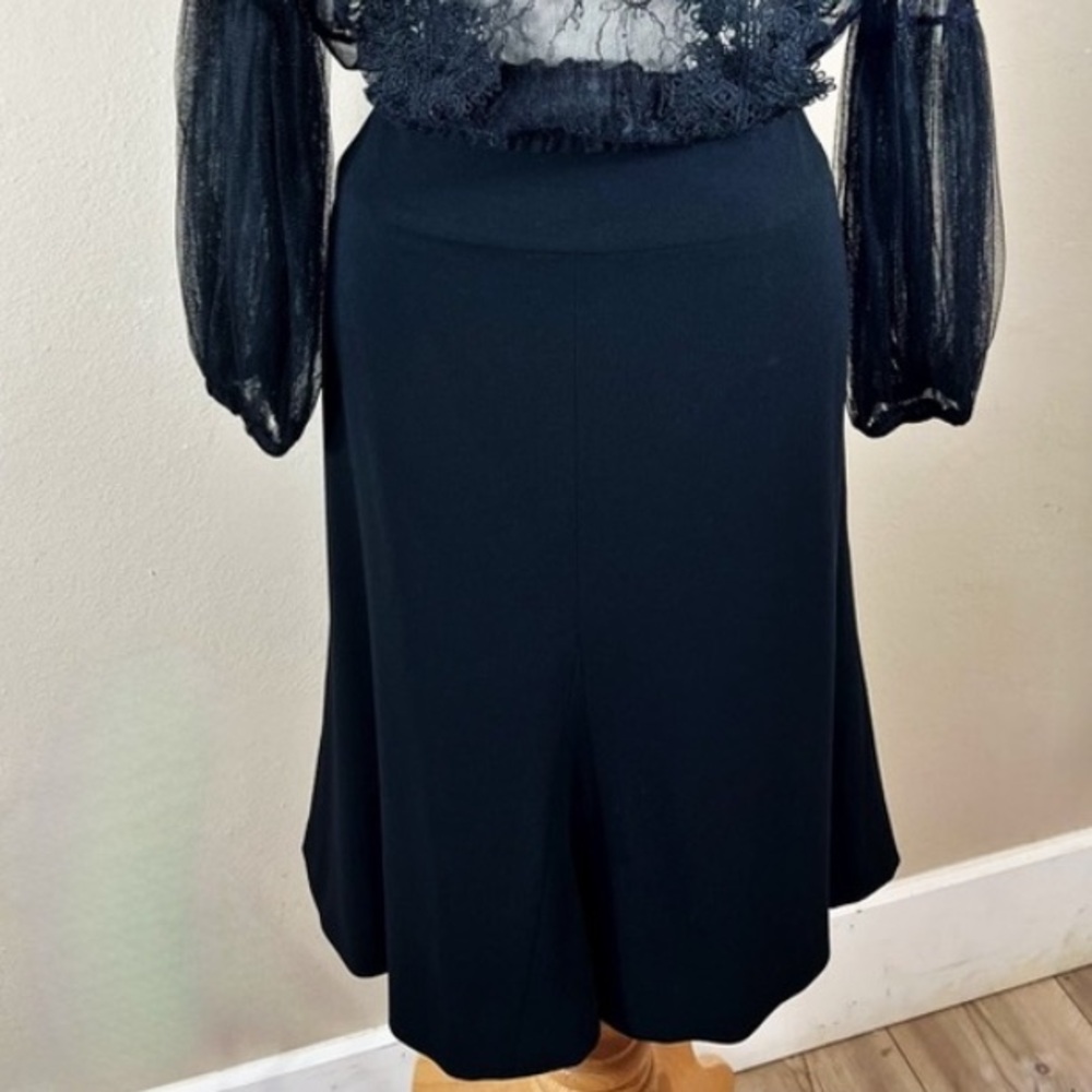 Chanel Black Knee Length Skirt with CC Logo